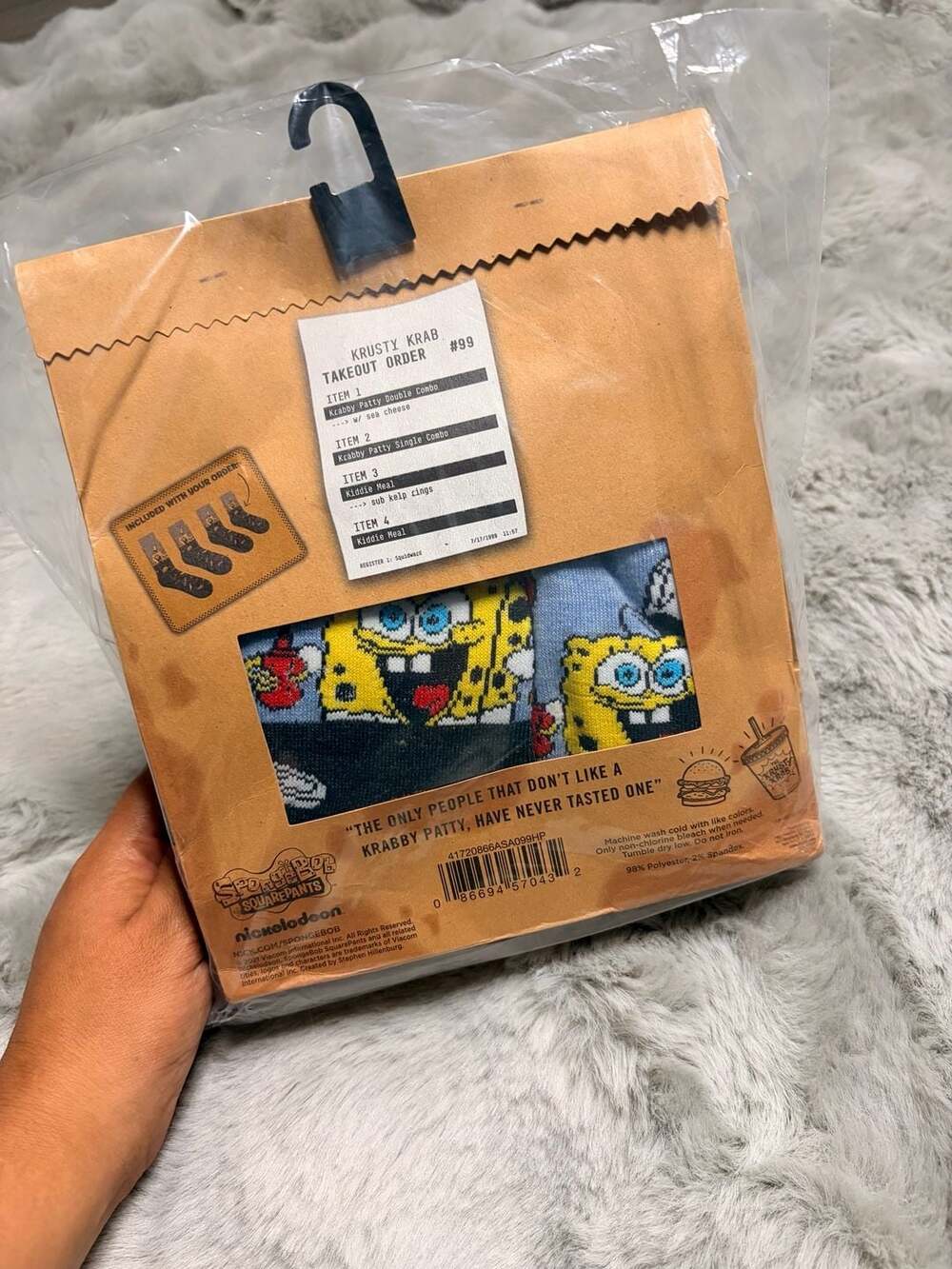 Nickelodeon SpongeBob SquarePants Krusty Krab Crew Socks Size 6.5-12